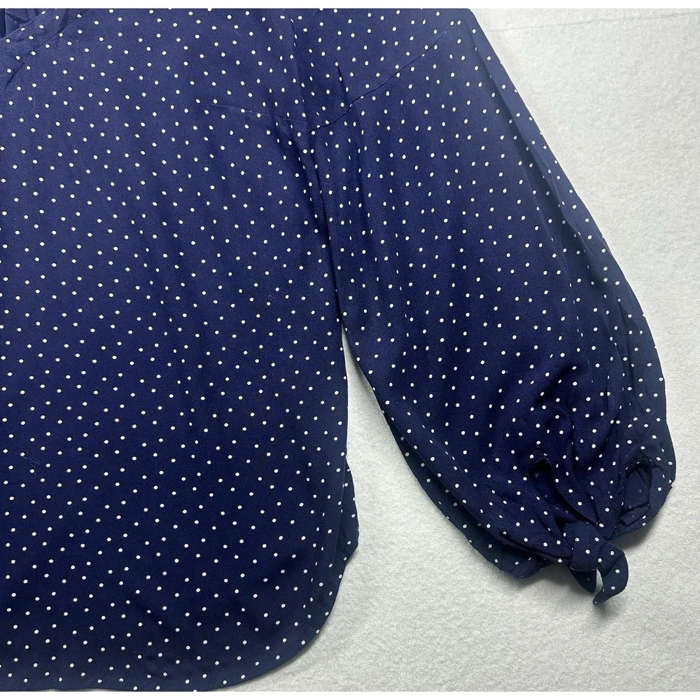 Maeve by Anthropologie Polka Dot Blouse Size S  Button Front Classic Style - Picture 5 of 11